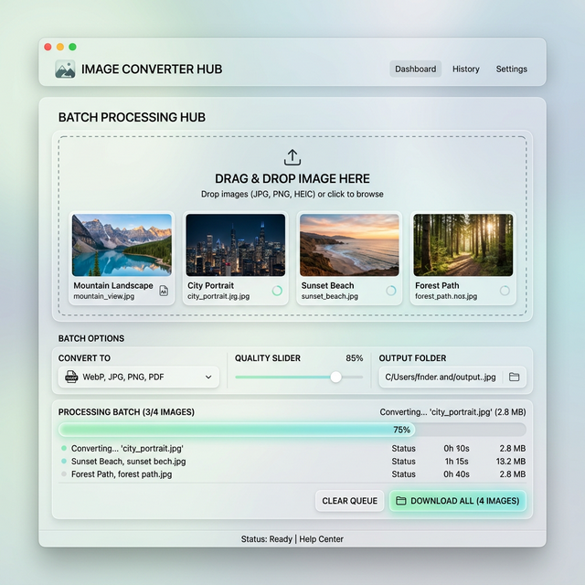 Image Converter Professional Image Converter Dashboard